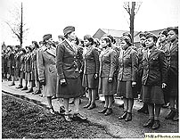 Maj.Charity E.Adams,...and Capt.Abbie N.Campbell,...inspect the first contingent of Negro membersofthe Women's Army Corps assigned to overseas service